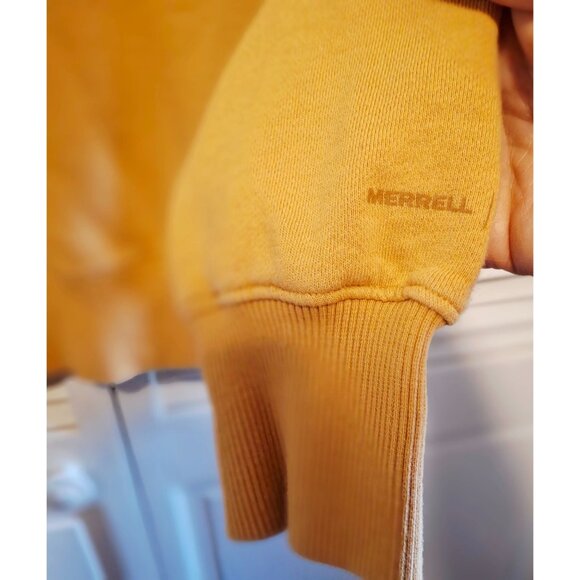Merrell Rockstar Logo Sweatshirt M/M Tan Cotton Blend Crewneck Cozy core Outdoor - Picture 4 of 7